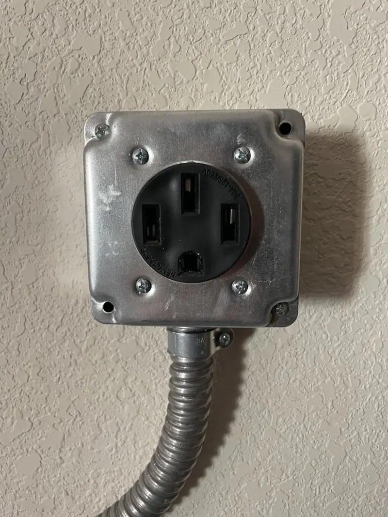 NEMA 14-50 outlet installed for Electrical Panel Upgrade in Plum